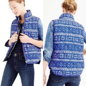 J.Crew Quilted Fair Isle Excursion Vest